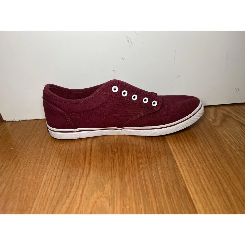 Vans Shoes Womens Size 6.5 Burgundy Canvas Low Top Skate Sneakers Casual